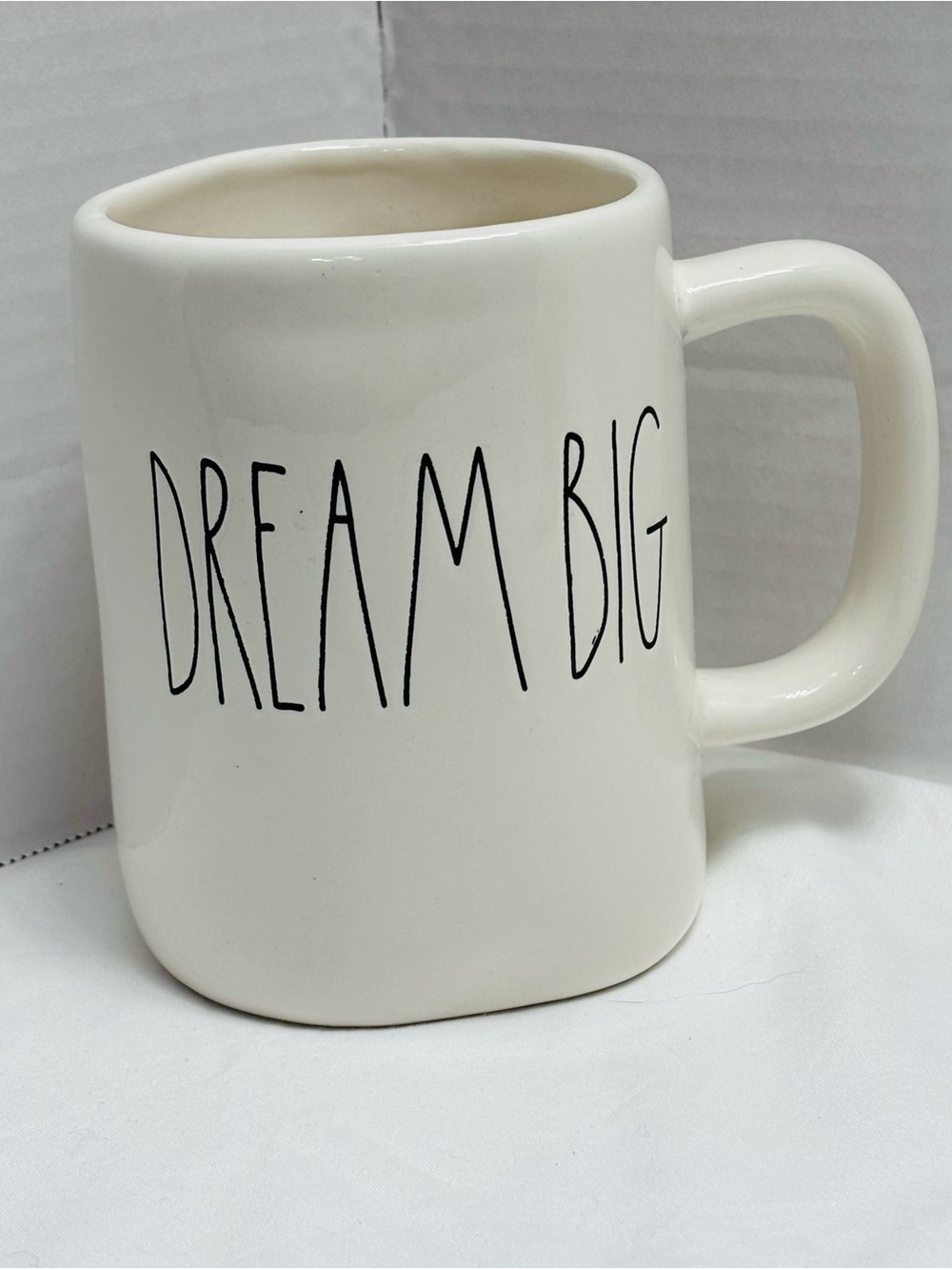 Dream Big White Ceramic Mug - Inspirational Coffee Cup